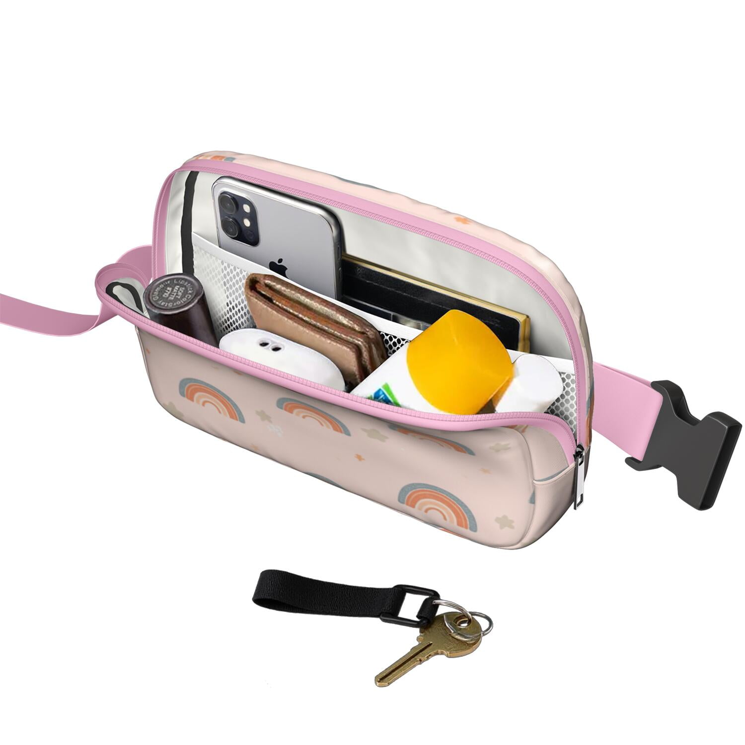 Belt Bag for Men&Women HandsFree Running Belt for Jogging with Adjustable Strap for Outdoors Workout Traveling Rainbow Cartoon Sporty Waist Pack