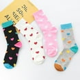 thumbnail image 3 of Versión coreana de otoño e invierno de los calcetines de marea de tubo largo de amor coloridos de red roja para hombres y mujeres, medias de estilo universitario coreano de payaso, 3 of 6