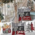 thumbnail image 2 of 40x40 cm Christmas Cushion Covers Merry Christmas Joy Xmas Trees Red and Black Decorative Winter Holiday Cushion Case Decoration for Coach Sofa Set of, 2 of 3