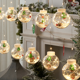 thumbnail image 3 of Cortina de luces con forma de bola de los deseos de Papá Noel, muñeco de nieve de Navidad, bola circular, alambre de cobre, alambre de cuero, decoración, luz intermitente, 3 of 5