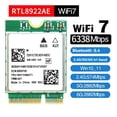 thumbnail image 4 of Tarjeta Adaptadora Inalámbrica RTL8922AE WiFi7 con Antena Giratoria, 2,4 G/5 G/6 G, 6338 Mbps, Bluetooth 5.4, M.2 NGFF, para 10/11, 4 of 5