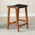 thumbnail image 5 of Yala Milieu du Siècle Moderne en Cuir Tissé Noir Tabouret, 5 of 5