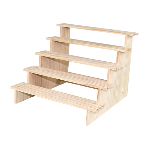 Ruiboury Wood Display Riser Wood Display Riser Stand for Dessert Figurines Conutertop 3 layer 30cm 5 layer 30cm