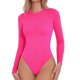 thumbnail image 4 of Soft and Form fitting Black Bodysuit Long Sleeve Romper Round Neck Suitable for Everyday Wear or Dressing up rose Red L, 4 of 4