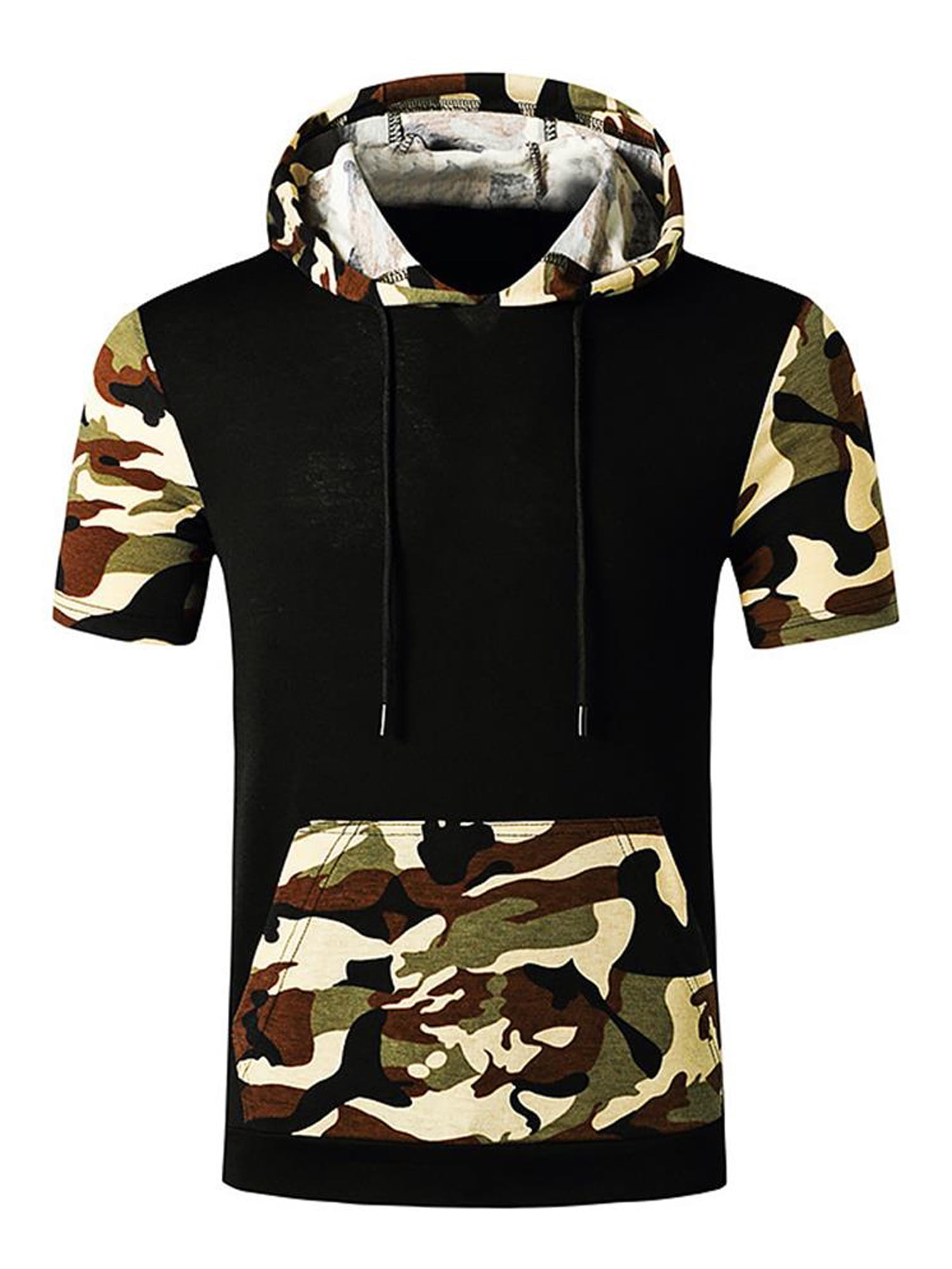 Mens Camo Colorblock Short Sleeve 