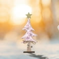 thumbnail image 4 of Rongfmy 2x8.66" H Wooden Christmas Tree Table Decoration for Window Desktop Xmas Pink, 4 of 9