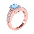 thumbnail image 5 of AoneJewelry 10K Rose Gold Gemstone Ring By AoneJewelry 2.00 Cttw Natural Blue Topaz and White Diamond Ring, 5 of 5