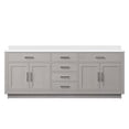 thumbnail image 7 of Abbey 84 in W x 22 in D White Oak Double Bath Vanity and White Quartz Top, 7 of 7