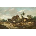 thumbnail image 3 of Franck Brissot 18x13 Black Modern Framed Museum Art Print Titled - Autumn Landscape with Cottage, 3 of 5