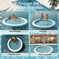 thumbnail image 7 of Mvpipi 8ft Inflatable Sunchill Float Ring with Mesh Center, Heavy Duty Water Hammock Platform for Pool, Lake and Ocean, 7 of 7