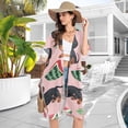 thumbnail image 5 of Dachshund Dogs Watermelon Women Swimsuit Cover up V Neck Beach Dress Short Sleeve Vacation Outfits Swimwear, 5 of 7