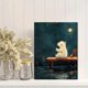 thumbnail image 2 of Qisvanset 12x16 Inch Polar Bear Fishing Canvas Wall Art, Ocean Animal Playroom Bedroom Birthday Decor, 2 of 5