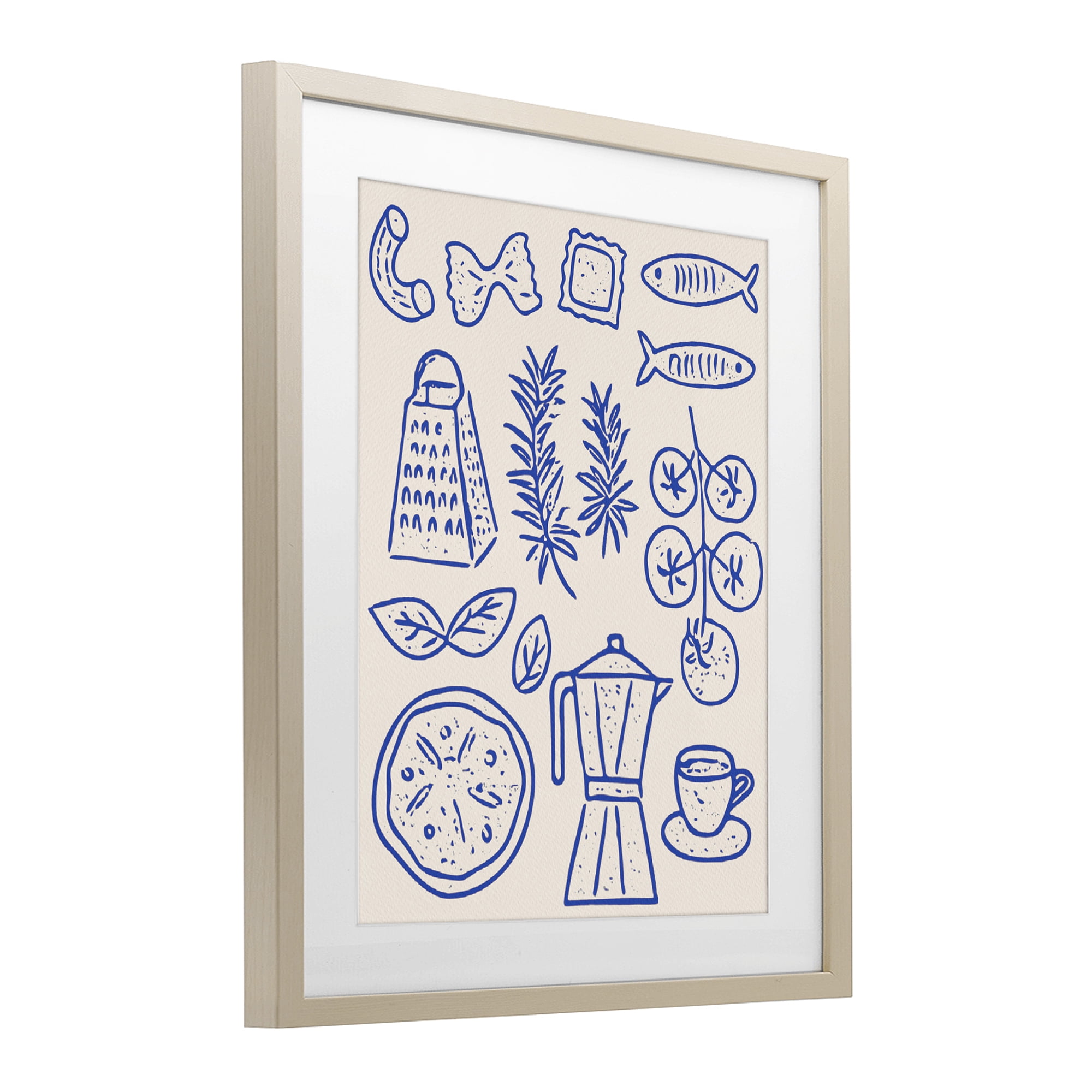 Stupell Industries Pasta & Espresso Simplicity Birch Framed Print Under Glass, design by Camila Juncos