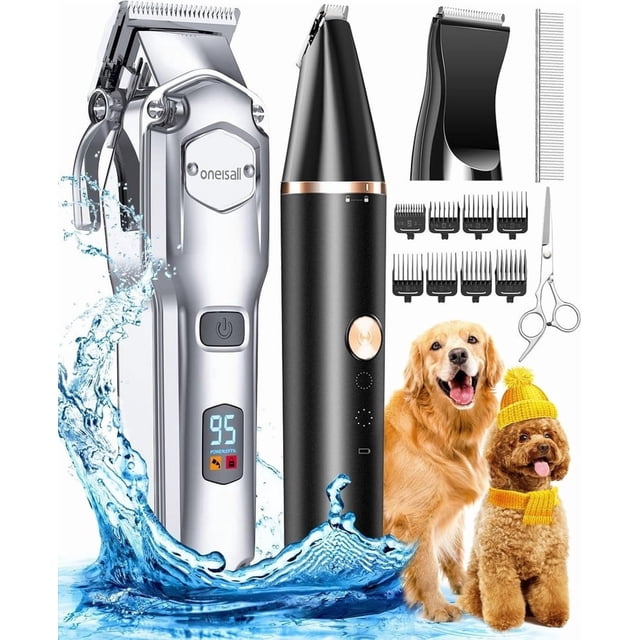 Dog Grooming Kit Heavy Thick Hair Cordless Low Noise Waterproof Clippers