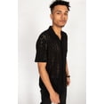 thumbnail image 2 of Ragstock Laser Cut Diamond Pattern Button Up Shirt, 2 of 4