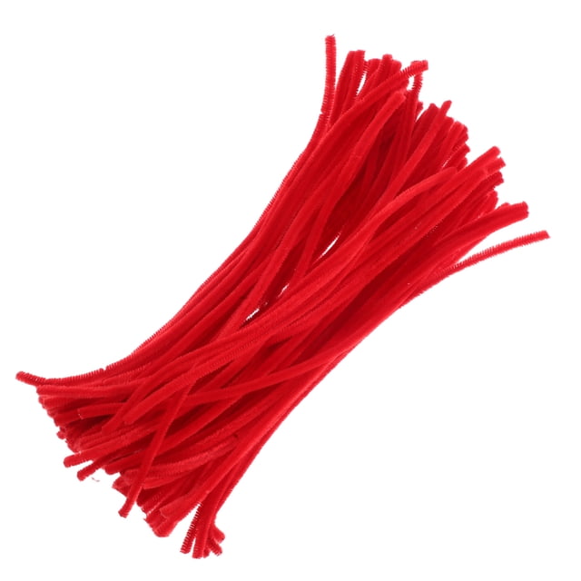 100 limpiapipas de chenilla rojos en espiral. Ideales para manualidades, arte y decoración.