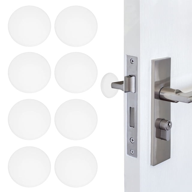 8 Pcs 1.6 Pulgadas Topes de Puerta para Protector de Pared Perillas de Puerta de Silicona Blancas
