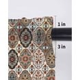 thumbnail image 6 of Abstract Flower,Curtains 72 Inch Length,Sheer Curtains for Bedroom Living Room Window Oriental Bohemia Brown Geometric Leaves Rod Pocket Drapes Kitchen Curtains Small Half Window 52"x72" 2 Panels, 6 of 6