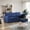 Blue, variant on BSHTI L-Shaped Pull Out Sleeper Sofa Bed with Storage Chaise – 3-Seater Convertible Corduroy Sectional Couch for Small Living Room, Apartment, or Office, Dark Gray