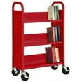 thumbnail image 4 of 32 in. W x 14 in. D x 46 in. H Single Sided 3 Sloped Shelf Booktruck in Ocean, 4 of 7