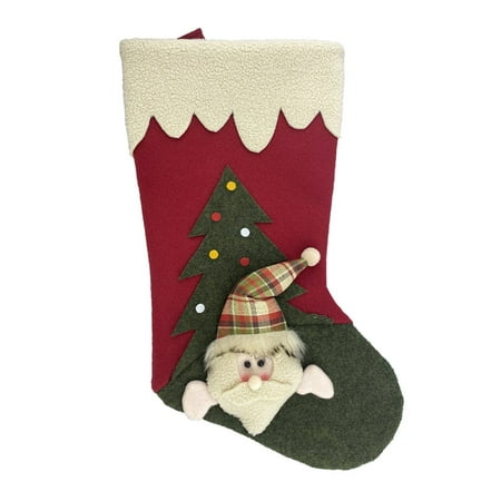

Veki Christmas Stocking Tree Ornament Santa Gifts Decor Snowman Sock Home Decor Vintage Chandelier