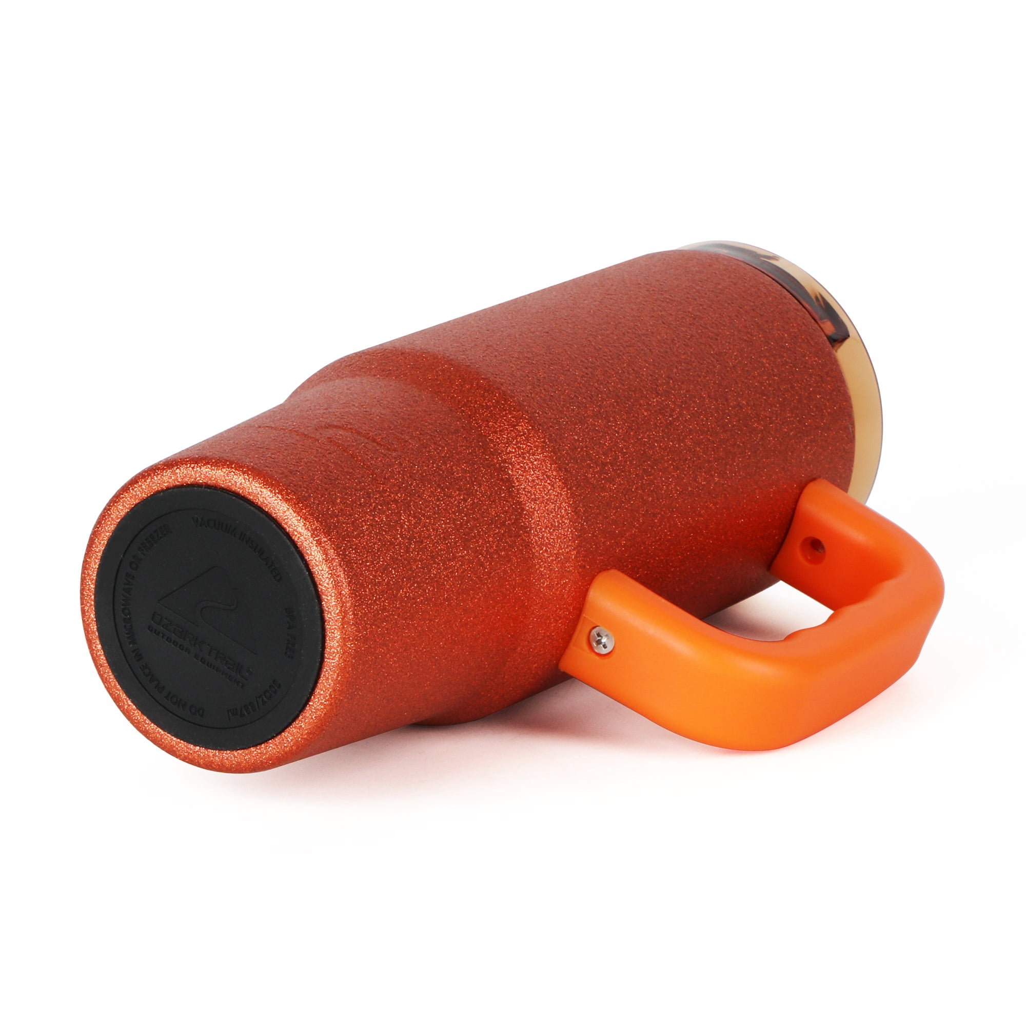 Ozark Trail 30 oz Limited Edition Stainless Steel Insulated Tumbler with Handle, Orange Glitter