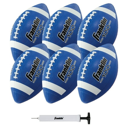 UPC: 0025725530052 | Franklin Sports Junior Size Rubber Football – 6 Pack Deflated with Pump
