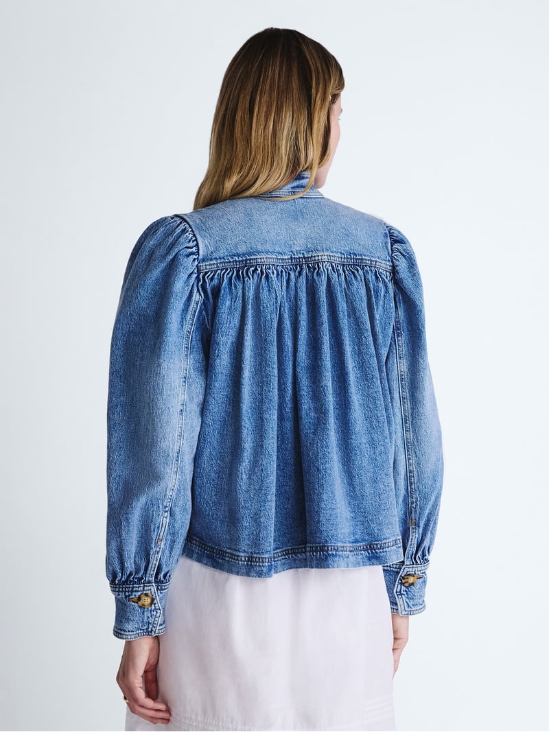 Scoop Women's Cropped Ruched Jacket, Sizes XS-XXL - Walmart.com