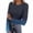 Dark Blue, variant on Womens Long Sleeve Shirts Crew Neck Ribbed Knit Slim Fitted Base Layer Top Soft Comfy Warm Blouses Fall Winter Gradient Basic Tees