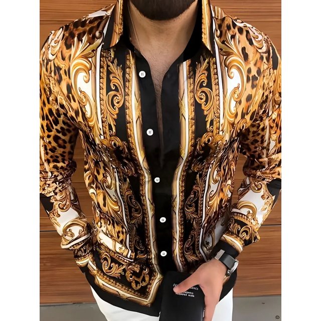 Máscara para fiesta de graduación máscara dorada máscara morada máscara negra patrón HD suave cómoda diseño de diseñador moderno camisa abotonada