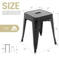 thumbnail image 2 of 18 Inch Space-Saving & Stackable Design Metal Bar Stools Set of 2, Backless Style Stools for Indoor Outdoor Barstools for School Classroom Kitchen(Black), 2 of 8