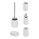 thumbnail image 2 of Juego de 5 accesorios de baño, soporte para cepillo de , jabonera, taza multiusos, botella de loción vacía, organizador de almacenamiento para Blanco Sunnimix Organizador de baño, 2 of 6