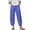 Purple, variant on Utoimkio High Waist Cropped Linen Pants for Women Boho Eyelet Embroidery Wrap Cuff Capri Trousers with Side Hand Pockets