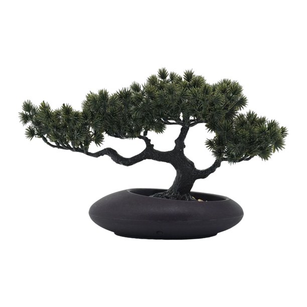 Plantas artificiales, vegetación, bonsái, decoración, maceta pequeña falsa, planta artificial de interior para Verde oscuro 35x21cm