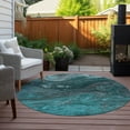 thumbnail image 6 of Addison Rugs Chantille Indoor/Outdoor Transitional Abstract Teal Washable Round Rug, 8' x 8', 6 of 6