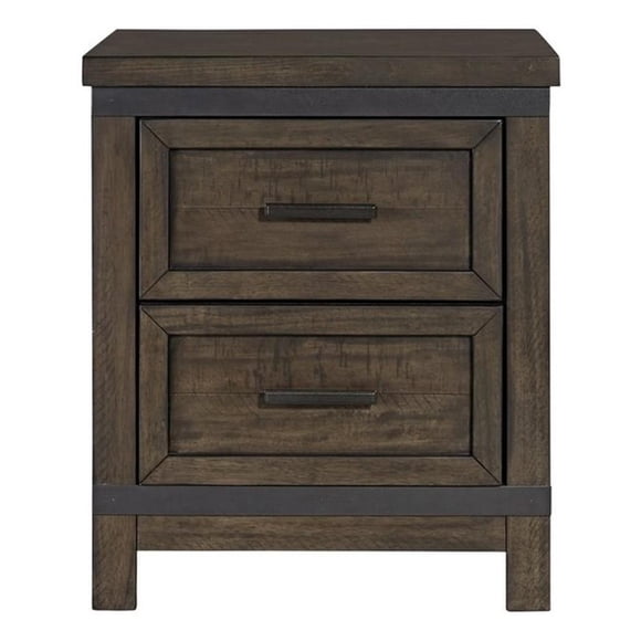 Thornwood Hills Dark Gray 2 Drawer Night Stand