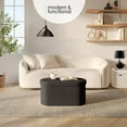 thumbnail image 2 of StorageBud Storage Ottoman Bench, 30 Inch Storage Bench for Bedroom End of Bed, Foldable Large Ottoman Foot Rest, Entryway Bench with Storage, Boucle Oval Storage Chest Max 660lbs, Black, 2 of 5