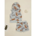thumbnail image 5 of Bagilaanoe 2pcs Infants Boys Girls Summer Outfit Sets Baby Tiger Printed Sleeveless Hooded Tank Tops + Elastic Waist Shorts, 5 of 9