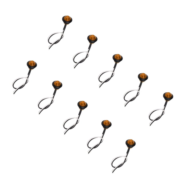 Feu Arrière Rond avec Indicateur, Feu de Signalisation Latéral LED 12-24V 10 Pcs IP68 Étanche Économie d'Énergie Universel pour RV pour Pickup pour Camion Lumière Rouge, Lumière Blanche, Lumière Jaune