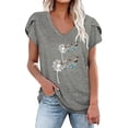 thumbnail image 2 of Pntutb Blusa de verano con cuello en V y estampado floral para mujer Pntutb Pntutb-1586, 2 of 5