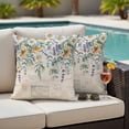 thumbnail image 5 of White Yellow Daisy Pillow Covers 2 Pack Eucalyptus Leaves Lavender Spring Retro Letter Pillowcase Waterproof Outdoor Throw Pillow Cover for Patio Garden Square Cushion 20”x20”, 5 of 9