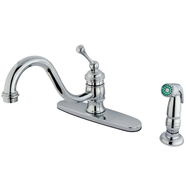 Kingston Brass KB3571BLSP 8 in. Kitchen Faucet with Single Handle & Sprayer, Chrome