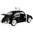 thumbnail image 3 of 1966 Volkswagen Beetle Police Car Black and White 1/24 Diecast Model Car by Motormax, 3 of 3