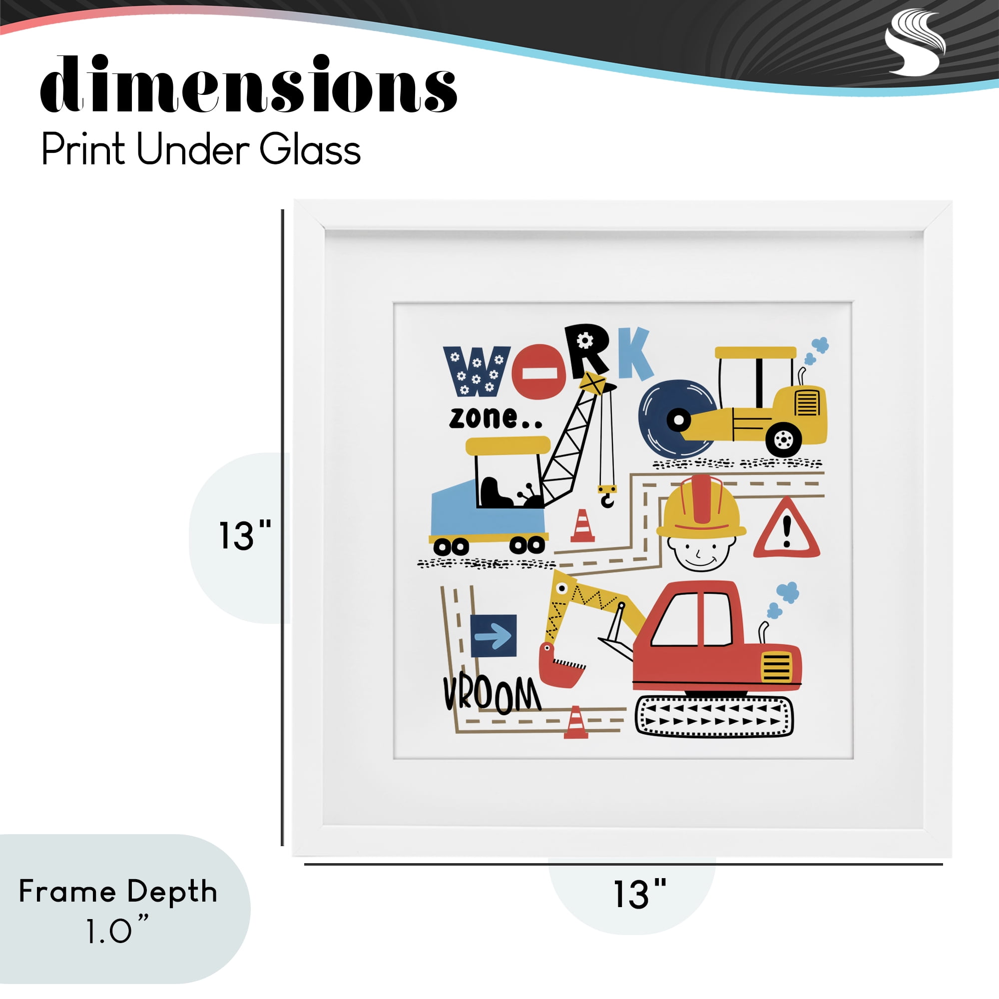 Stupell Industries Work Zone Construction Essentials White Framed Print Under Glass, design by Creative Studio