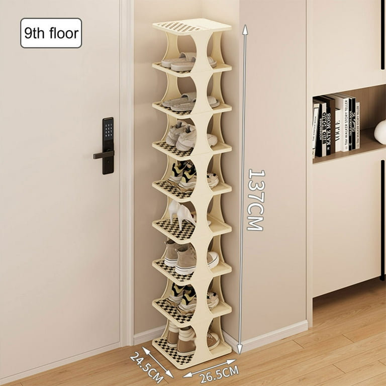 9 Tiers Narrow Shoe Organizer Detachable Vertical Shoe Rack for Living Room  Bedroom Entryway 