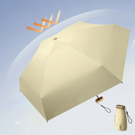 Mini Travel Umbrella for Purse | Lightweight Folding Sun Protection Parasol | Windproof Compact Portable for Women Men Kids | 35 Inch Canopy | 14x3.5cm | Assorted Colors