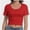 Red, variant on Women's Scoop Neck Short Sleeve Crop Tops Slim Fit T-Shirts
