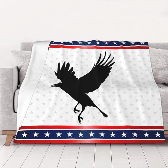 Manta divertida de 50 x 40 pulgadas con diseño de cuervo, pájaro negro y animal, manta para sofá, manta mullida, mantas y mantas de vellón de franela para Halloween