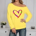 thumbnail image 1 of TINZ Mode Femme Chandail à Manches Longues Épaules Dénudées Chandail Décontracté Col Rond Tunique avec Imprimé pour Automne Hiver Veste à Fermeture Éclair Complète Chemise Automne Grande Taille, 1 of 3