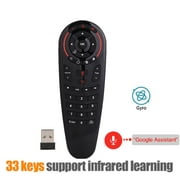 G30 Remote Control 2.4G Wireless Voice Air Mouse 33 Keys IR Learning Gyro Sensing Smart Remote for Game Android TV Box black